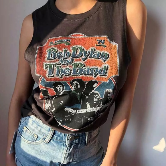 SOLD OUT Bob Dylan Band Concert Graphic Vintage Style Tank - Picture 4 of 9